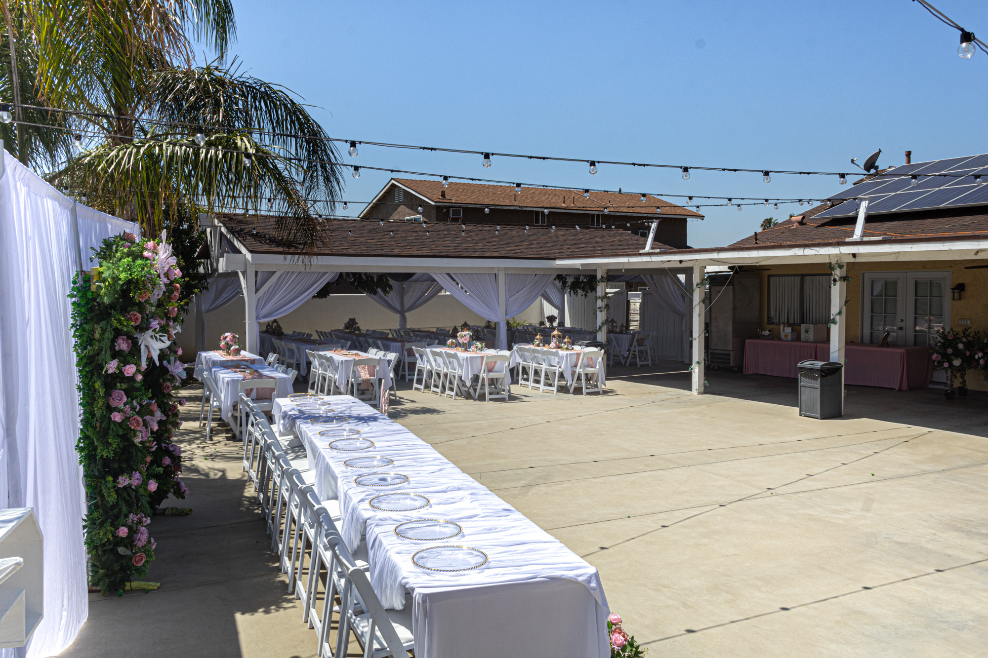 Wide formal dining setup