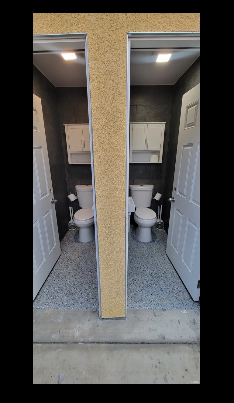 Two private restrooms